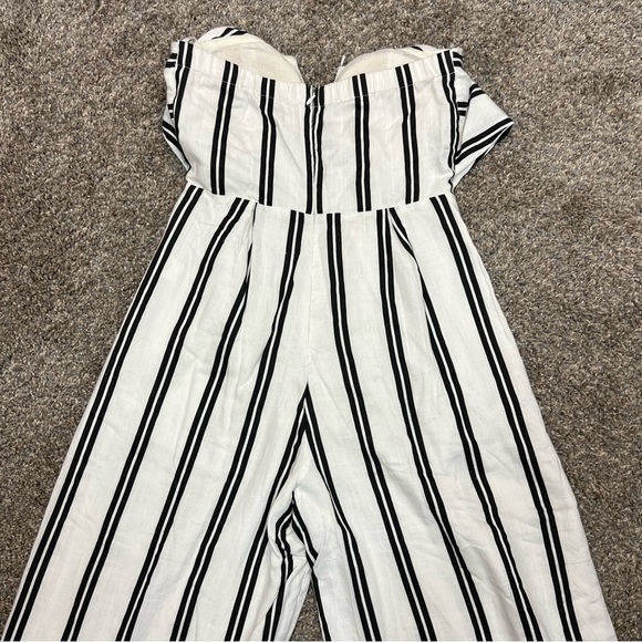 Lulu’s Margo Black and White Striped Strapless Midi Jumpsuit womens size small - Picture 9 of 15